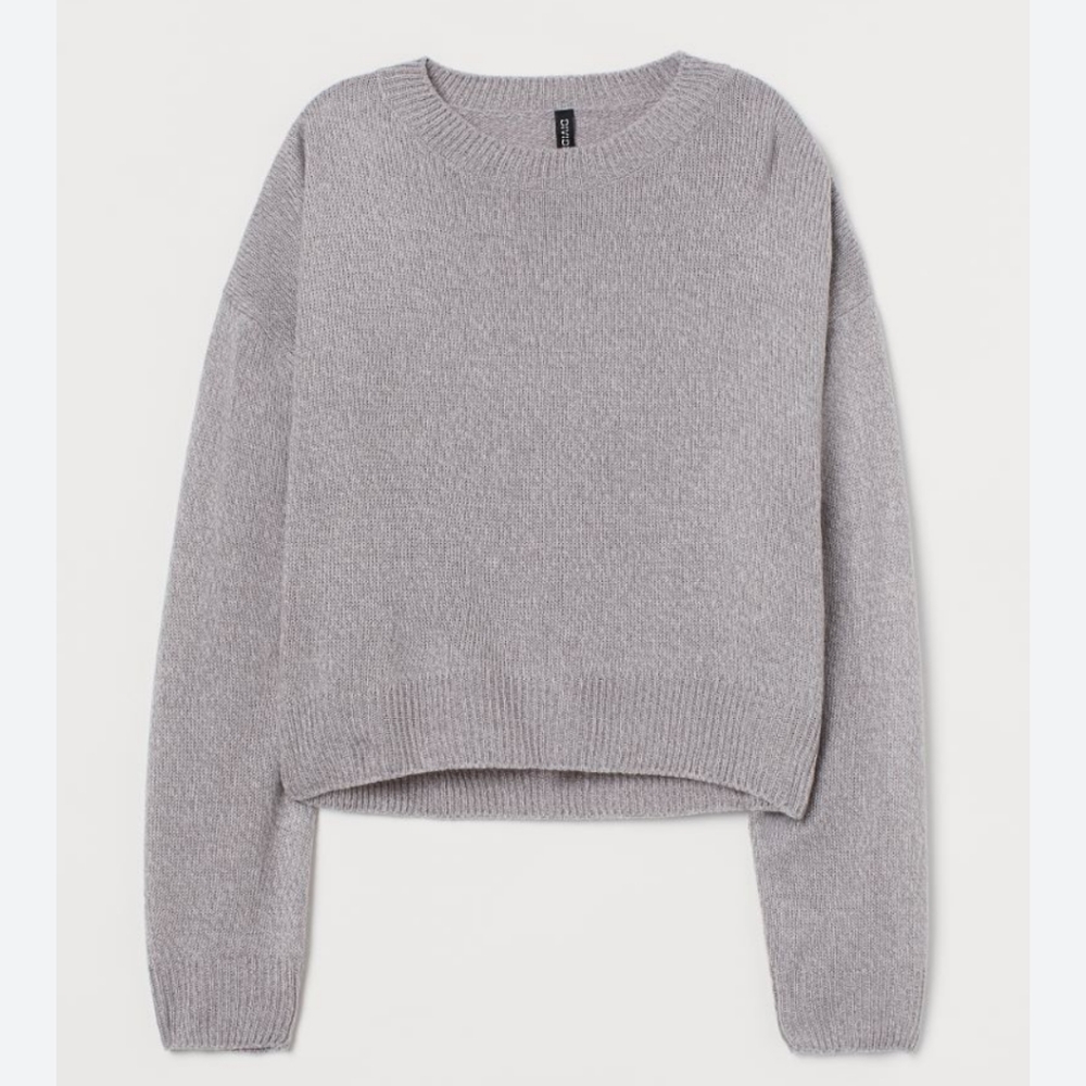 H&M Divided gray cropped lightweight sweater